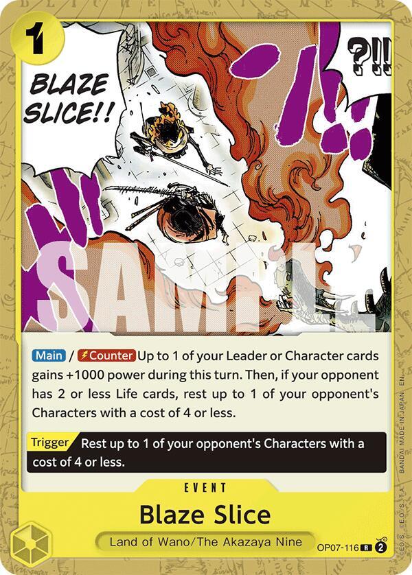 Blaze Slice (Reprint) (Starter Deck 28: GREEN/YELLOW Yamato)(OP07-116)(R)