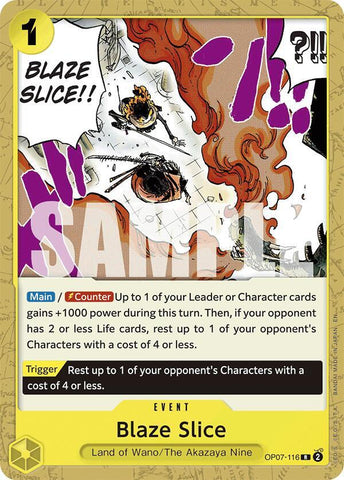 Blaze Slice (Reprint) (Starter Deck 28: GREEN/YELLOW Yamato)(OP07-116)(R)