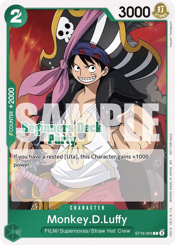 Monkey.D.Luffy [Beginners Deck Party ST-23 - ST-28 Participation Pack] (One Piece Promotion Cards)(ST16-005)(C)