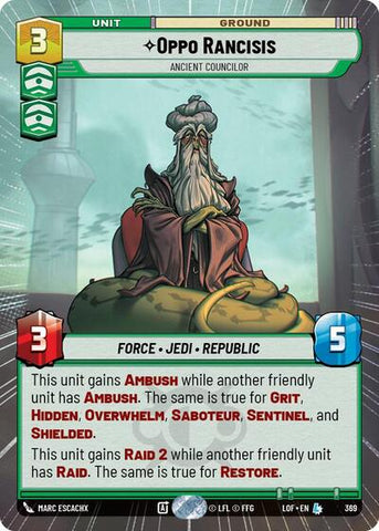 Oppo Rancisis, Ancient Councilor - Hyperspace (Legends of the Force)(LFL-0369/1159)(L)