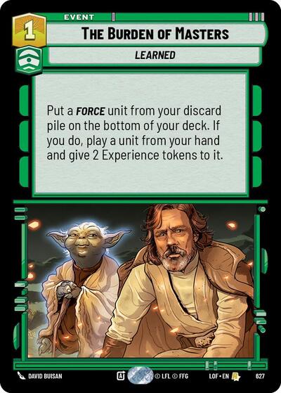 The Burden of Masters - Foil (Legends of the Force)(LFL-0627/1159)(R)