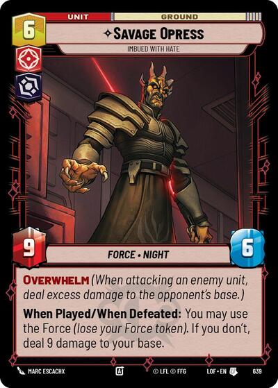Savage Opress, Imbued With Hate - Foil (Legends of the Force)(LFL-0639/1159)(U)
