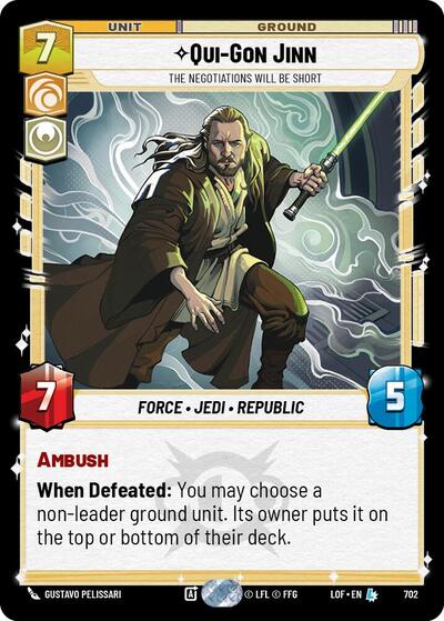 Qui-Gon Jinn, The Negotiations Will Be Short - Foil (Legends of the Force)(LFL-0702/1159)(L)