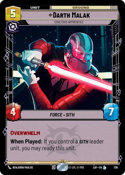 Darth Malak, Covetous Apprentice - Foil (Legends of the Force)(LFL-0736/1159)(L)