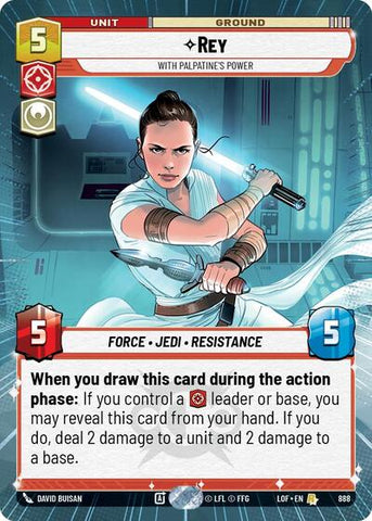 Rey, With Palpatine's Power - Hyperspace - Foil (Legends of the Force)(LFL-0888/1159)(R)