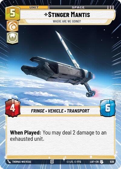 Stinger Mantis, Where Are We Going? - Hyperspace - Foil (Legends of the Force)(LFL-0938/1159)(U)