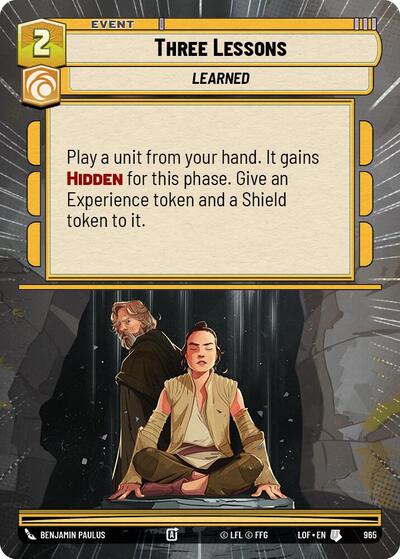 Three Lessons - Hyperspace - Foil (Legends of the Force)(LFL-0965/1159)(U)