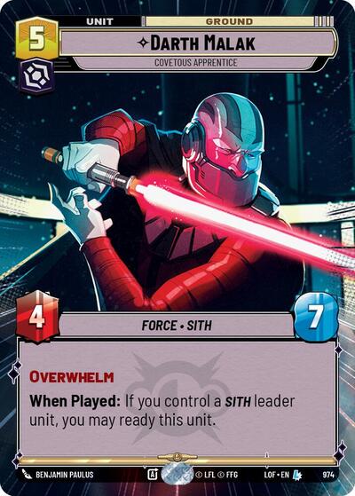 Darth Malak, Covetous Apprentice - Hyperspace - Foil (Legends of the Force)(LFL-0974/1159)(L)