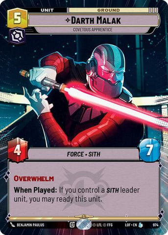 Darth Malak, Covetous Apprentice - Hyperspace - Foil (Legends of the Force)(LFL-0974/1159)(L)