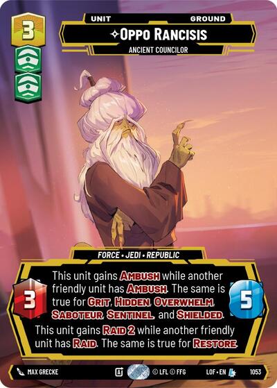 Oppo Rancisis, Ancient Councilor (Prestige) (Legends of the Force)(LFL-1053/1159)(L)
