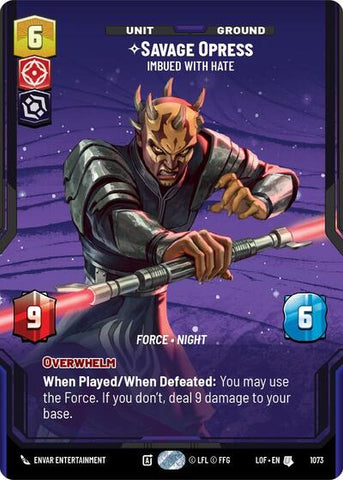 Savage Opress, Imbued With Hate (Prestige Foil) - Foil (Legends of the Force)(LFL-1073/1159)(U)