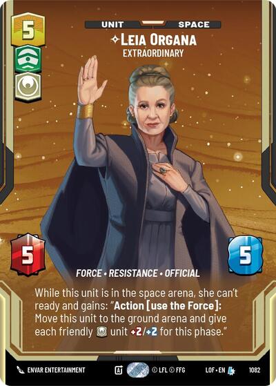 Leia Organa, Extraordinary (Prestige Foil) - Foil (Legends of the Force)(LFL-1082/1159)(L)