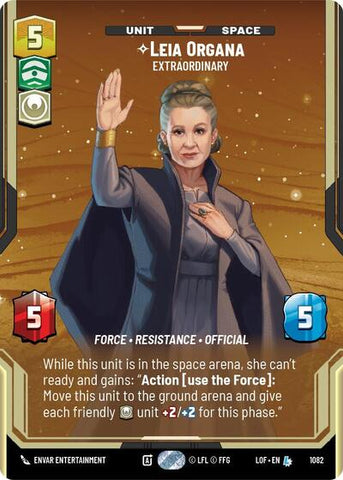 Leia Organa, Extraordinary (Prestige Foil) - Foil (Legends of the Force)(LFL-1082/1159)(L)