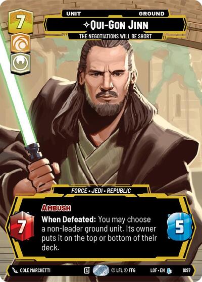 Qui-Gon Jinn, The Negotiations Will Be Short (Prestige Foil) - Foil (Legends of the Force)(LFL-1097/1159)(L)