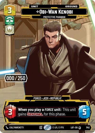 Obi-Wan Kenobi, Protective Padawan (Serialized) - Foil (Legends of the Force)(LFL-1142/1159)(S)