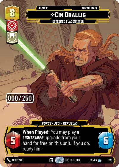 Cin Drallig, Esteemed Blademaster (Serialized) - Foil (Legends of the Force)(LFL-1151/1159)(L)