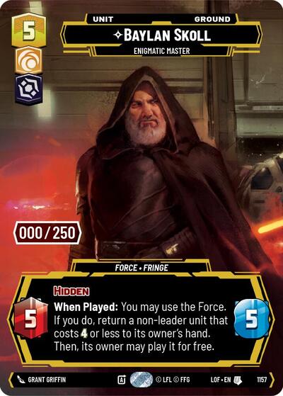 Baylan Skoll, Enigmatic Master (Serialized) - Foil (Legends of the Force)(LFL-1157/1159)(U)