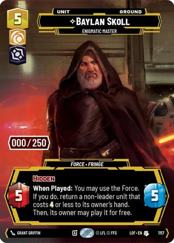 Baylan Skoll, Enigmatic Master (Serialized) - Foil (Legends of the Force)(LFL-1157/1159)(U)