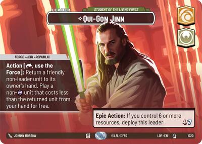 Qui-Gon Jinn, Student of the Living Force (Showcase) - Foil (Legends of the Force)(LFL-1020/1159)(S)