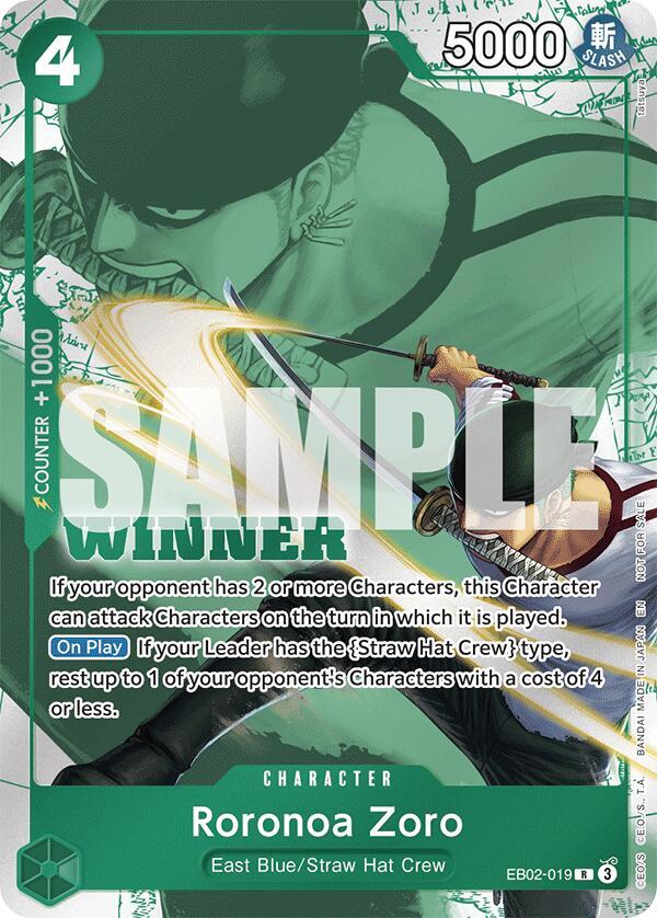 Roronoa Zoro [Winner Pack 2025 Vol. 3] [Foil] (One Piece Promotion Cards)(EB02-019)(R)