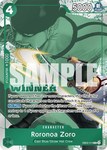 Roronoa Zoro [Winner Pack 2025 Vol. 3] [Foil] (One Piece Promotion Cards)(EB02-019)(R)