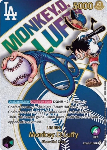 Monkey.D.Luffy (010) [Dodgers x ONE PIECE] [Foil] (One Piece Promotion Cards)(EB02-010)(L)