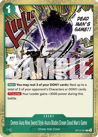 Demon Aura Nine Sword Style Asura Blades Drawn Dead Man's Game - Foil (Legacy of the Master)(OP12-037)(R)