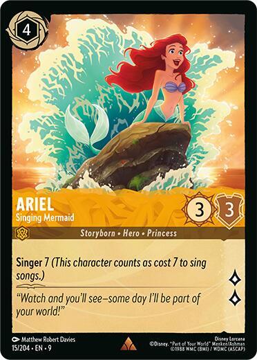 Ariel - Singing Mermaid - Holofoil (Fabled)(9-015/204)(R)