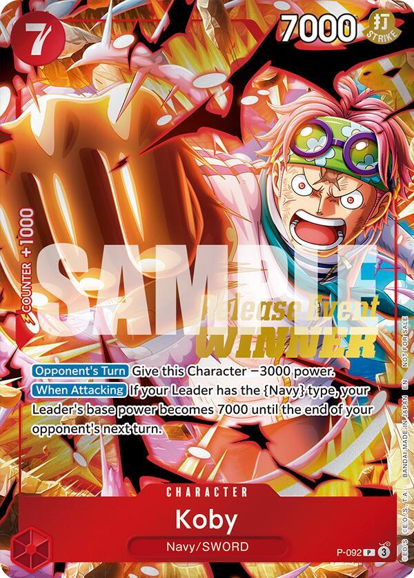 Koby [OP12 Release Event Winner] [Foil] (One Piece Promotion Cards)(P-092)(PR)