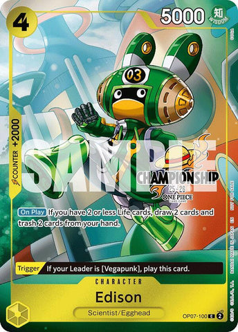 Edison [CS 25-26 Celebration Pack] [Foil] (One Piece Promotion Cards)(OP07-100)(C)