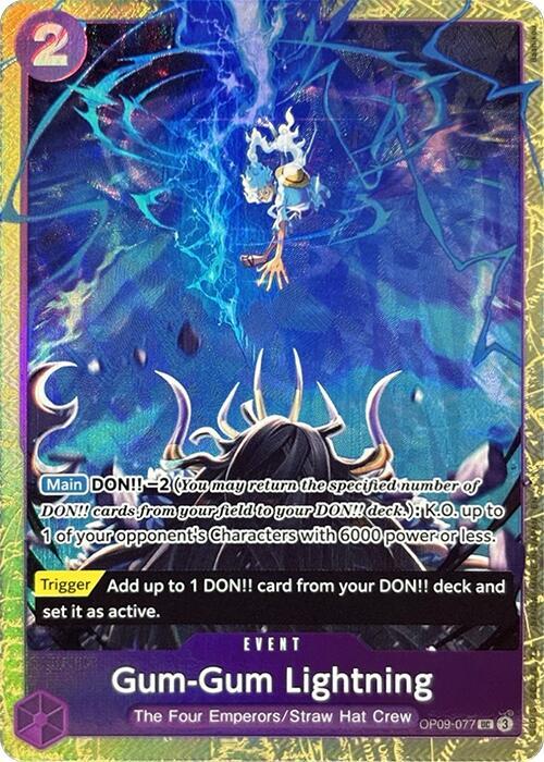 Gum-Gum Lightning [Premium Card Collection -Best Selection Vol. 4-] [Foil] (One Piece Promotion Cards)(OP09-077)(UC)