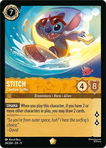 Stitch - Carefree Surfer - Cold Foil (Fabled)(9-024/204)(L)