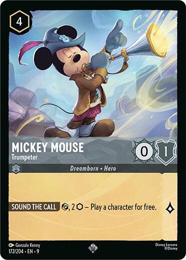 Mickey Mouse - Trumpeter - Cold Foil (Fabled)(9-172/204)(SR)