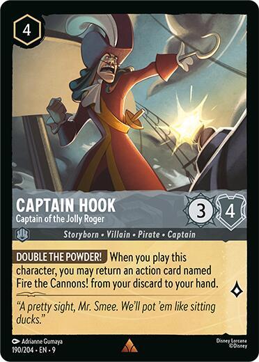 Captain Hook - Captain of the Jolly Roger - Cold Foil (Fabled)(9-190/204)(R)