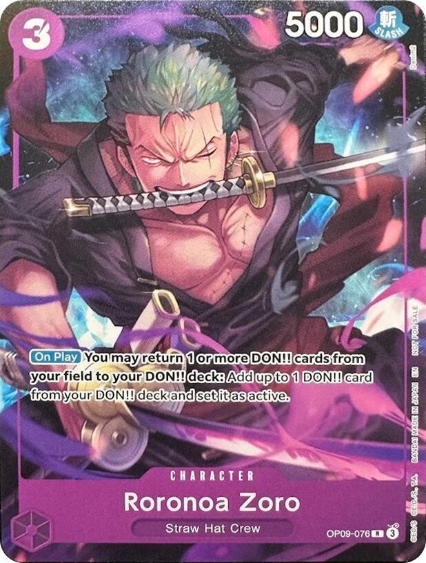 Roronoa Zoro [Welcome Pack Vol. 2] (One Piece Promotion Cards)(OP09-076)(R)