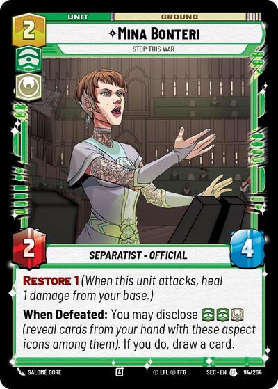 Mina Bonteri, Stop This War (Secrets of Power)(SEC-094/264)(U)