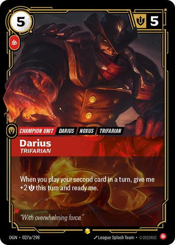 Darius, Trifarian - Alternate Art - Foil (Origins)(OGN-027a/298)(O/AA)