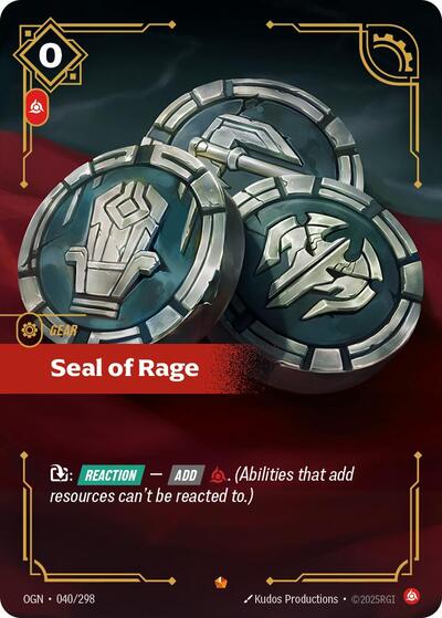 Seal of Rage - Foil (Origins)(OGN-040/298)(E)