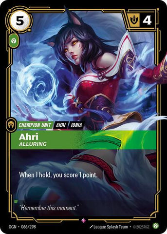 Ahri, Alluring - Foil (Origins)(OGN-066/298)(R)