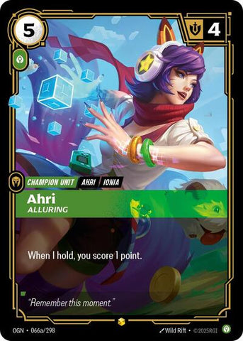 Ahri, Alluring - Alternate Art - Foil (Origins)(OGN-066a/298)(O/AA)