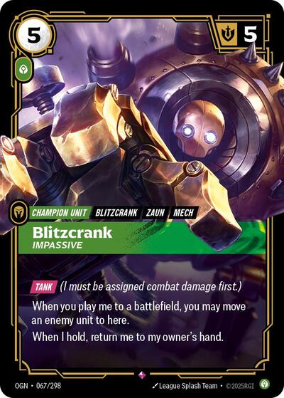 Blitzcrank, Impassive - Foil (Origins)(OGN-067/298)(R)