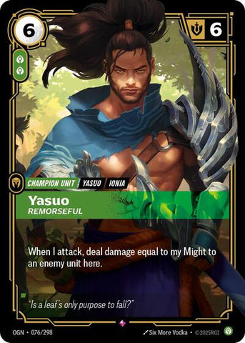 Yasuo, Remorseful - Foil (Origins)(OGN-076/298)(R)