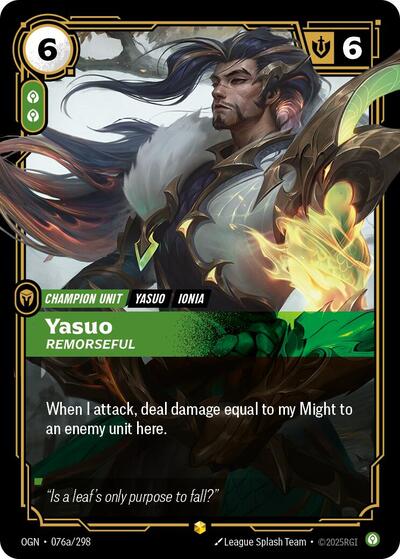 Yasuo, Remorseful - Alternate Art - Foil (Origins)(OGN-076a/298)(O/AA)