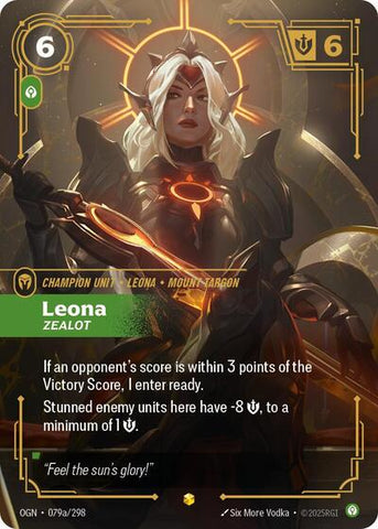 Leona, Zealot - Alternate Art - Foil (Origins)(OGN-079a/298)(O/AA)