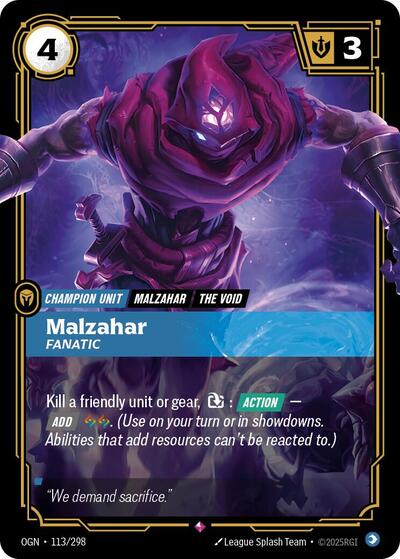 Malzahar, Fanatic - Foil (Origins)(OGN-113/298)(R)