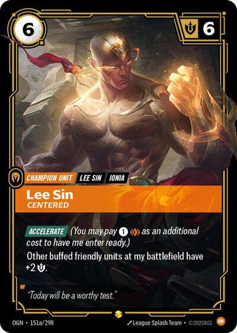 Lee Sin, Centered - Alternate Art - Foil (Origins)(OGN-151a/298)(O/AA)