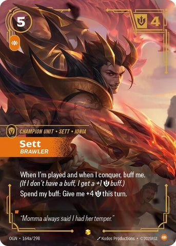 Sett, Brawler - Alternate Art - Foil (Origins)(OGN-164a/298)(O/AA)