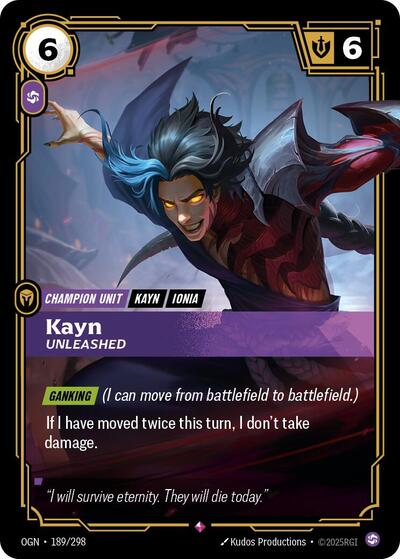Kayn, Unleashed - Foil (Origins)(OGN-189/298)(R)