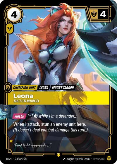Leona, Determined - Alternate Art - Foil (Origins)(OGN-238a/298)(O/AA)