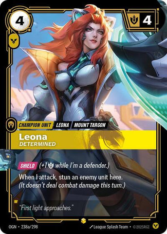 Leona, Determined - Alternate Art - Foil (Origins)(OGN-238a/298)(O/AA)